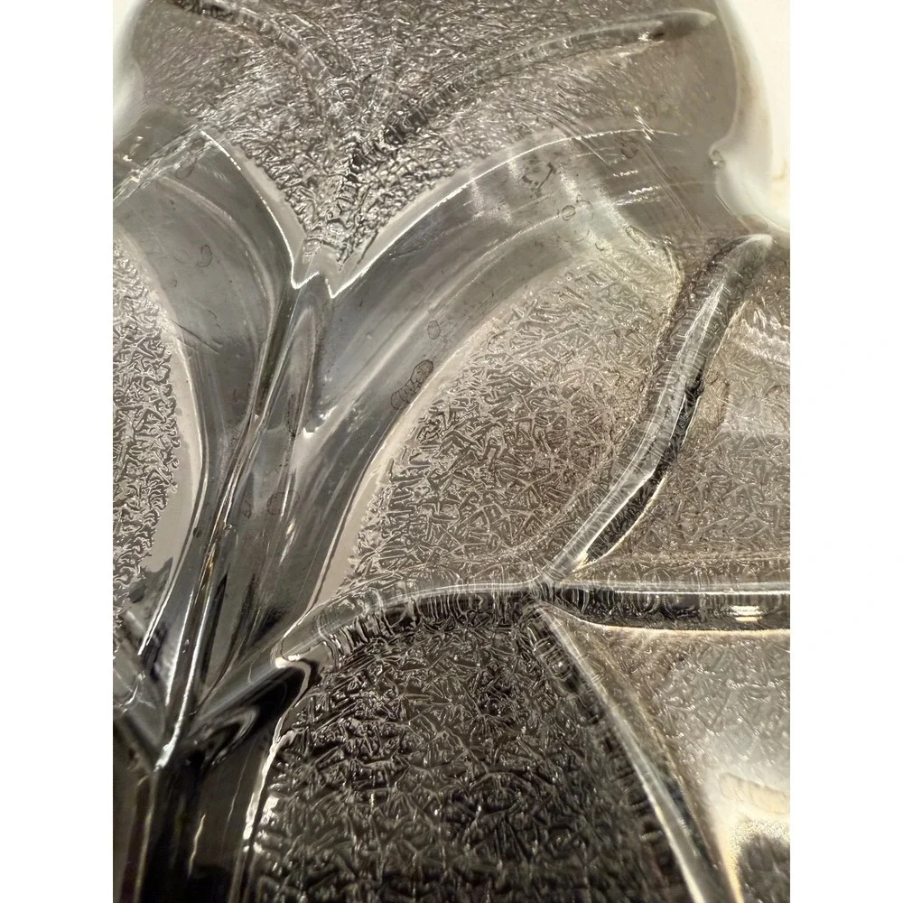 Aluminum Clover‎ Leaf Divided Serving Dish Tray Textured Silver 1994